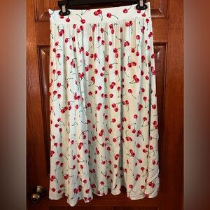 Retro Chic By Torrid NWT Size 5 Cherries  A Line Skirt Midi With Pockets